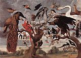 Jan Van Huysum Paintings - The Mockery of the Owl by Jan van Kessel